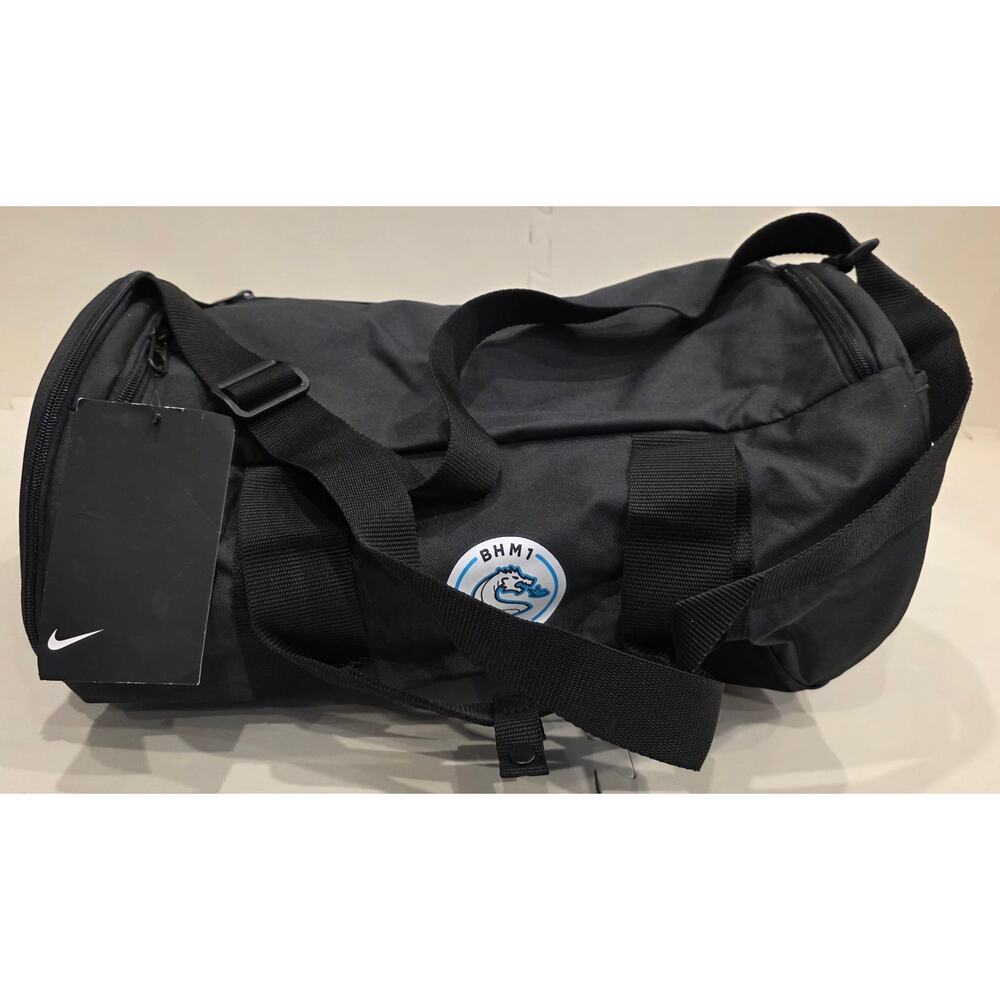 NWT Nike black duffel bag with the  BHM1 logo